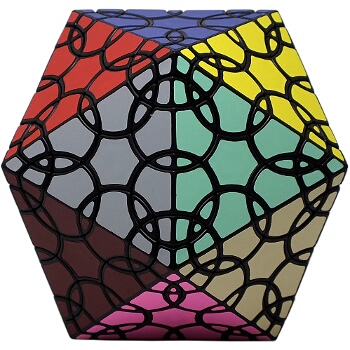 VeryPuzzle 20 Faced Clover Icosahedron D1 Magic Cube Twist Puzzle Black 